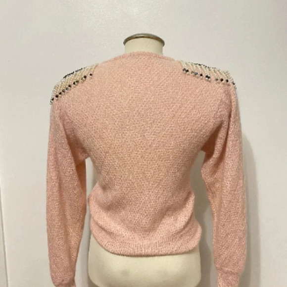 VINTAGE - Rare Giusi Slaviero Parma Italy Shoulder Tassel V-neck Sweater - Picture 5 of 10